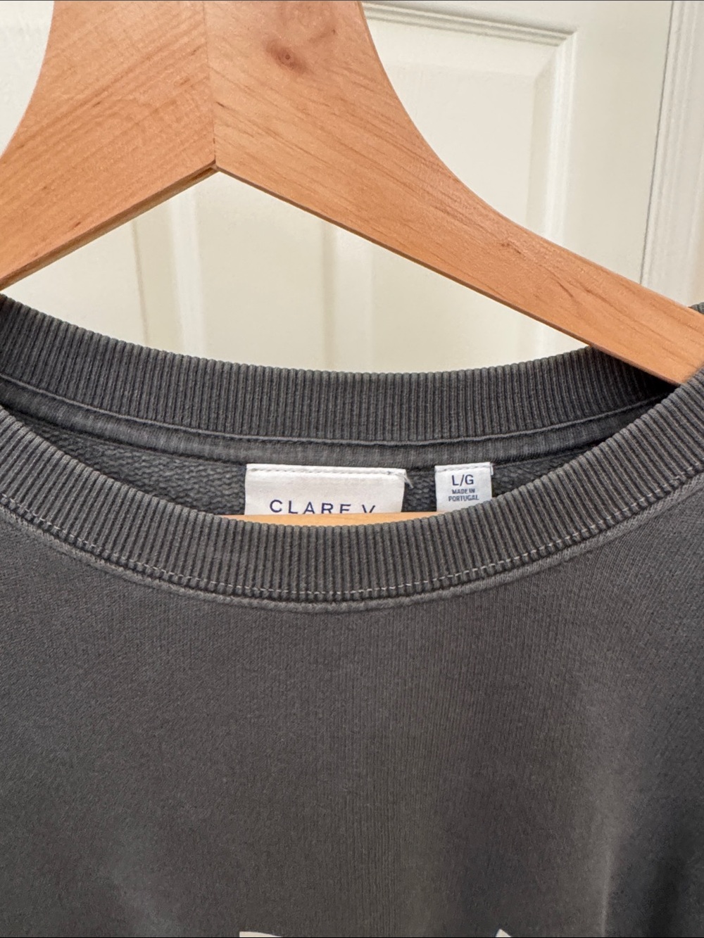 Clare V Grand Oui Oversized Sweatshirt with White 'oui' Graphic - Picture 3 of 4